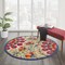 Homeroots 4 ft. Round Red & Multi Color Indoor & Outdoor Area Rug 384998 - alternate 6